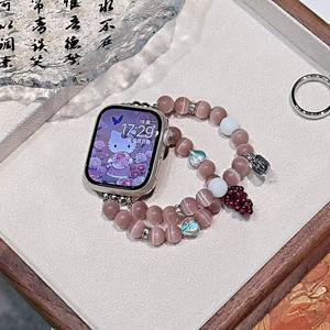 BEEFLYPOWER 18 20 22mm <span class=keywords><strong>Bracelet</strong></span> de luxe pour femme en métal à perles œil-de-chat pour <span class=keywords><strong>Apple</strong></span> S11 10 <span class=keywords><strong>Bracelet</strong></span> pour Xiaomi Redmi Huawei Accessoires de montre - Product Image 5