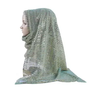 Helen Fancy Bruiloft Meisjes Saree Zomer Mousselin Glanzend Hijab Sjaal Veils Voor Hijaabs Dames Kleider Geplooide Zijden Hoofddoek Bb