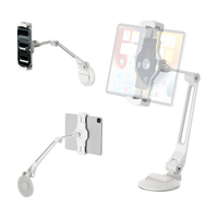 Support mural Ledetech à forte ventouse pour téléphone et tablette, en verre et métal, avec 2 bras réglables et rotation à 360 degrés – Meilleure vente