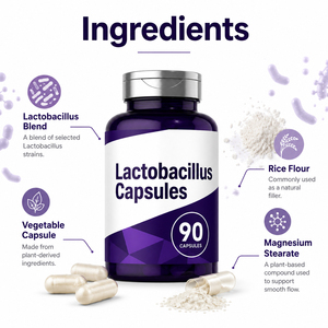 Capsules de suppléments probiotiques OEM pour la santé intestinale, Lactobacillus pour la digestion et l'immunité, marque privée pour adultes, GMP - Product Image 2