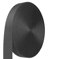 Sangle en nylon robuste Oak-Sports, 1 pouce x 12 yards, noire, pour usage intérieur/extérieur, bricolage, artisanat, réparation