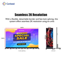 Canbest 7680Hz 5000Nits Plaque de Cuisson Extérieure Étanche Pliable Portable Led Affiche Écran D'affichage Sans Soudure 2K P1.8 1.8Mm Led Mur Vidéo