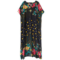 Indonésie fée musulmane à carreaux robes naturelles chemise coton 2 pièces bohème plage dentelle plissée Vestidos Casuales robe florale