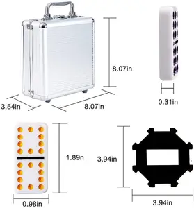 Whole Dominoes 91 Domino Color Dot Train Mexican Domino Game Set In An Aluminum Case