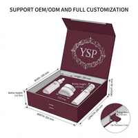 Ensemble d'emballages de luxe sur mesure pour soins de la peau, couleur bordeaux, avec fermeture magnétique, boîte rigide pliable et insert