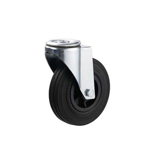 Rueda de carro de Servicio Ligero de 80kg, rueda de rodillo rígido de goma, rueda industrial sólida de polvo de goma negra de 80mm/100mm/125mm - Product Image 4