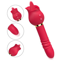 Silikon-Saugvibrator Sexspielzeug Nippelstimulator Klitoris-Sauger Rose Magic Tongue Vibrator Massage für Frauen