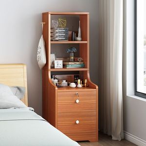 Narrow-sided bedside <b>shelf</b>/bookshelf, minimalist modern bedroom ladder-style bedside storage cabinet, creative multi-functional - Product Image 3