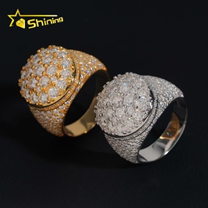 Nhẫn nam bạc 925 đính đá Moissanite VVS, kiểu dáng đá đầy đủ, bán chạy, đạt chuẩn máy kiểm tra kim cương, hàng có sẵn tại Mỹ - Product Image 6