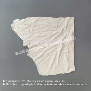 Trapos de tela de algodón 100% reciclados, trapos de forro polar blancos, tela de algodón para uso en talleres. - Product Image 3
