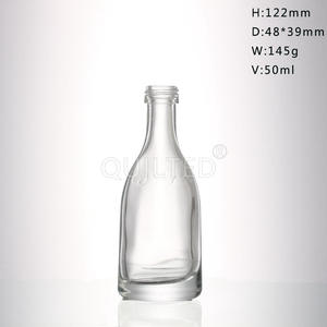 Échantillon gratuit mini bouteilles vides en verre de 50ml bouchon à vis étanche pour liqueur vin <span class=keywords><strong>gin</strong></span> whisky vodka spiritueux - Product Image 2
