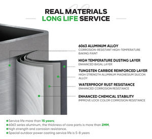 Pato Gazebo आउटडोर मेहराब पेगोला एल्यूमीनियम आउटडोर गार्डन पेगोला वाटरप्रूफ - Product Image 6