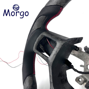 Volant sport personnalisé pour l'amélioration de l'intérieur de voiture, pour Dodge Ram 2008-2018, volant personnalisé en fibre de carbone forgée mate avec LED - Product Image 5