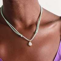 Collier ras du cou superposé avec pendentif cœur et goutte d'eau en pierre transparente, serti d'or festonné, motif nœud, cadeau bijou pour femme