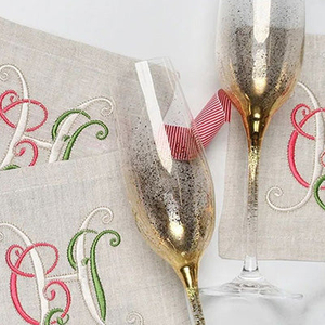 Serviettes de cocktail personnalisées en coton et lin avec logo pour les commandes en gros de traiteur pour conférences et événements - Product Image 1