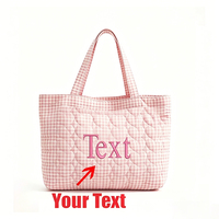 Sac à bandoulière matelassé personnalisé avec broderie, sac fourre-tout en toile de coton doux, grand sac réutilisable pour cadeau d'entreprise et usage quotidien décontracté pour femmes