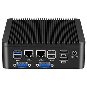 HelorPC תעשייתית Fanless מיני מחשב Quad Core J4125 N4000 2 LAN 4 COM RS485 Win10 פרו לינוקס WIFI מחשב שולחני