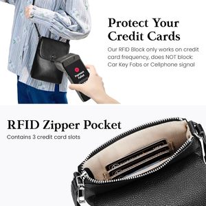 Bolso bandolera de cuero con bloqueo RFID para mujer |   Bolso de Hombro Pequeño Estilo Vintage |   Mini Bolso de Mano con Ranura para Tarjetas - Product Image 3