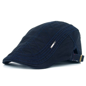 2025 Heren Baretten Mode Baret Katoen Effen Kleur Casual Beanie Retro Literaire Voorwaartse Pet Driver Driver Vrouwen Hoed - Product Image 2