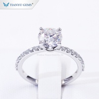 Tianyu fabricante de joyas de gama alta China 1 2 3 4 5 quilates CT 14K oro blanco sólido compromiso boda personalizado Moisssanite anillos