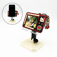 Support de téléphone portable pliable multifonctionnel en acrylique pour bureau et étudiants, design personnalisé OEM, motif chat