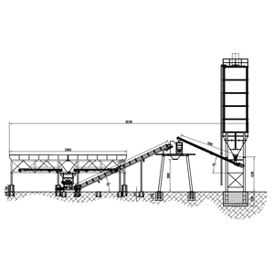 Mini Bê Tông Khô Trộn Trạm Trộn Hai Tổng Hợp Thùng Với Vật Liệu Có Trọng Lượng Hệ Thống Xi Măng Phễu Lưu Trữ Tank - Product Image 1