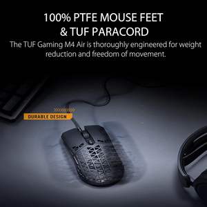 เมาส์ TUF Gaming M4 Air น้ำหนักเบา สีดำ เซ็นเซอร์ออปติคอล 16000 DPI ปุ่มตั้งค่าได้ 11 ปุ่ม เมาส์เกมมิ่งสำหรับมือขวา - Product Image 4