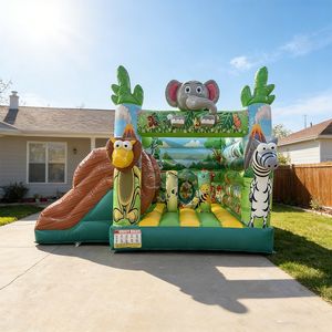 Structure gonflable commerciale combinée avec toboggan pour enfants - Product Image 1