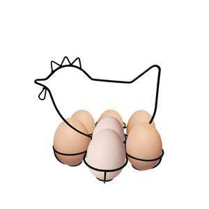 Estante de almacenamiento de huevos en forma de pollo, alambre con 7 cuartos - Product Image 1