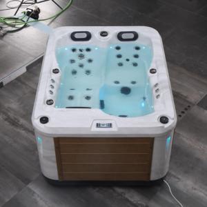 <span class=keywords><strong>Jacuzzi</strong></span> extérieur 2m x 1,5m pour 2-3 personnes, avec jets de 4 pouces, cascade, lumières colorées, ambiance romantique, pour usage domestique ou villa - Product Image 2