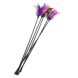 Wholesale Interactive Toy Cat Teaser <b>Stick</b> Toy Cat Playing Cat Rod Multicolor Feather Bell Plush <b>Ball</b> - Product Image 2
