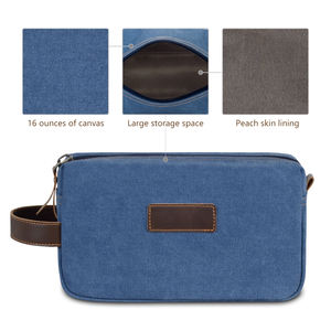 กระเป๋าใส่เครื่องโกนหนวดแบบพกพา สไตล์วินเทจ ทำจากผ้าแคนวาส ล้างทำความสะอาดได้ พร้อมซิปปิด ขนาดใหญ่ สำหรับผู้ชาย - Product Image 4