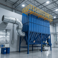 Collecteur de poussière industriel à grande capacité en acier au carbone avec contrôle PLC automatique et nettoyage par jet pulsé pour grandes usines