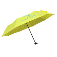 Parapluie de poche pliable en 3 sections jaune vif personnalisé, style chinois, avec étui, imperméable, pour adultes, soleil, pluie, voyage