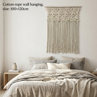 Décoration Bohème : Rideau de Porte en Macramé Fait Main, Longue Frange, Couleur Personnalisable, Corde en Coton Tressée, Décoration Murale pour Chambre et Mariage