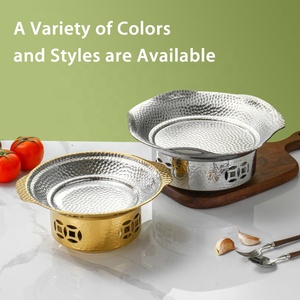 Vente directe Triply 304 Réchaud à <span class=keywords><strong>alcool</strong></span> en acier inoxydable Pot chaud antiadhésif Buffet chauffe-plats - Product Image 6