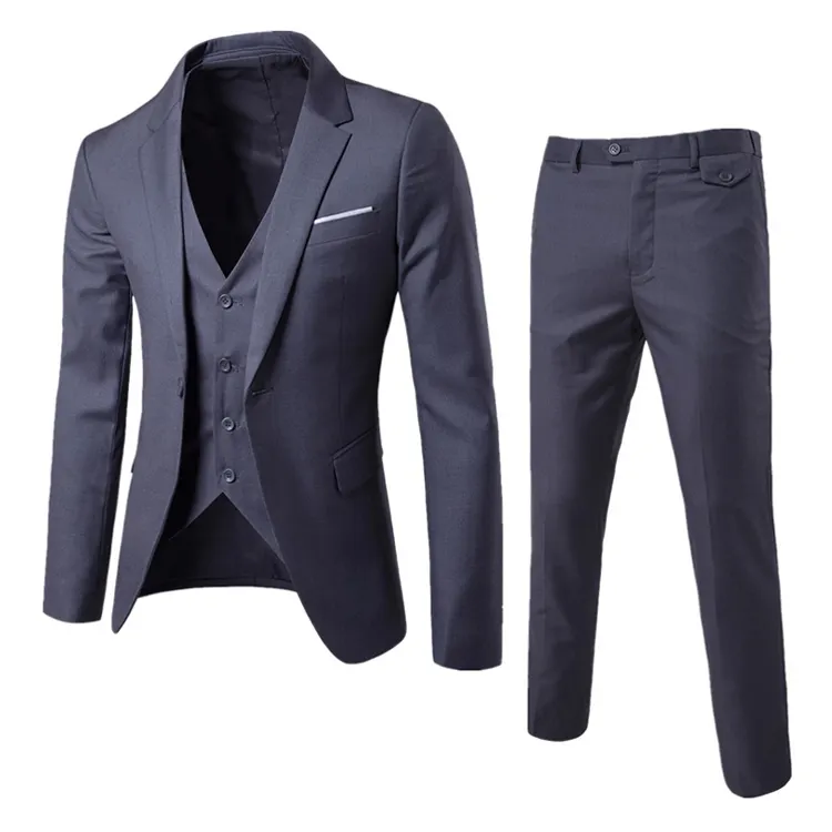 New design wholesale business plus size casual suit formal wear in stock clothing for man 3 pieces sets wedding men's suit