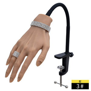 Nouveau modèle de main de pratique de manucure en Silicone avec articulations pliables correspondant pièce d'ongle pratique prothèse en Silicone - Product Image 5