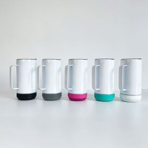แก้วกาแฟสุญญากาศขนาด 14 ออนซ์ สีขาว แก้วน้ำแบบพกพา ทรงไม่เรียว สำหรับงานซับลิเมชั่น พร้อมหูจับ - Product Image 3