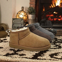 工厂供应防水轻质真皮 Uggs Tutz 雪地靴羊毛毛皮保暖厚底 EVA 外底