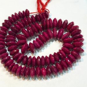 Tuyệt vời trully tuyệt đẹp-<span class=keywords><strong>Ruby</strong></span> Micro mặt Đức rondelle hạt màu đỏ tự nhiên kích thước lớn 8 - 12 mm dài 17inch - Product Image 3