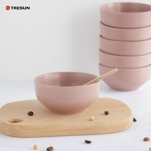 Cuencos de cerámica de color rosa claro elegante, vajilla de porcelana irrompible de alta calidad - Product Image 2