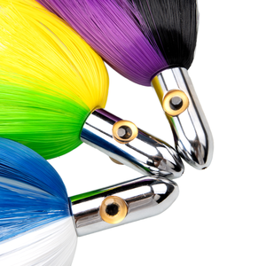 เหยื่อตกปลา Weiyu Fishing Ilander Teasers Flasher Lure หัวทองเหลืองชุบโครเมียมพร้อมกระโปรงไนลอน สำหรับตกปลาทูน่าขนาดใหญ่ - Product Image 1