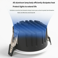 Spot LED encastré COB sans bordure à surface incurvée, invisible et anti-éblouissement, pour l'éclairage de la maison, du salon, de l'hôtel et des magasins