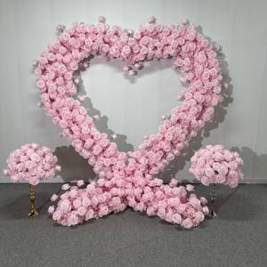 C-HA010 lengkungan hati putih buatan latar belakang lengkungan bunga lengkungan hati mawar 8 kaki cinta lengkungan hati untuk dekorasi pernikahan - Product Image 4
