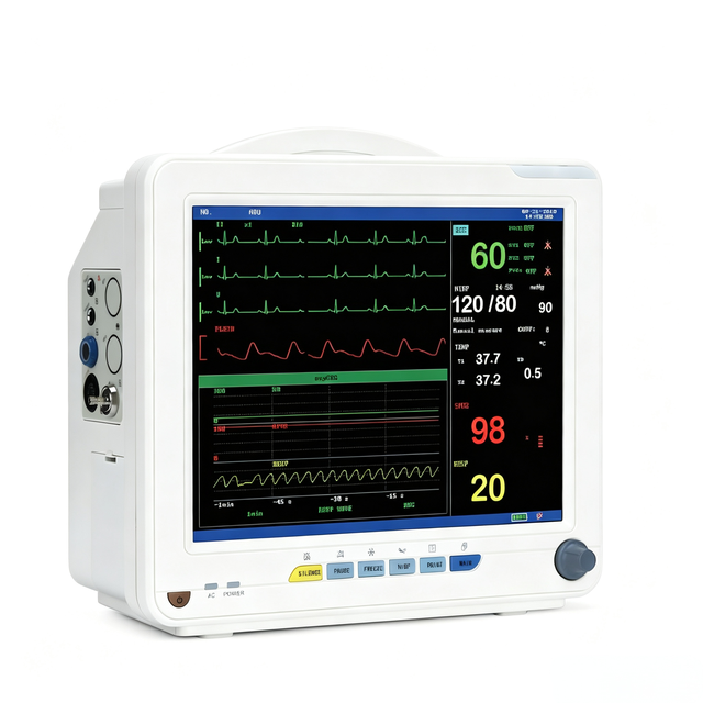 High Quality 12.1 Inch Multi-parameter Patient Monitor 5 Parameters ECG SpO2 NIBP TEMP RESP Vital Signs Monitor