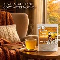 Sachets de thé naturel pur au gingembre et à la cannelle sans caféine, non OGM, pour la maison, le bureau, le bien-être quotidien, la tasse du matin