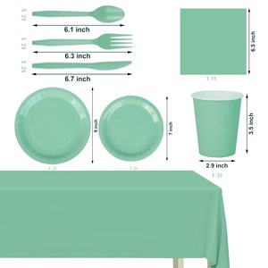 Juego de Platos, Vasos y Servilletas Desechables de Papel con Diseño de Luces Mágicas, Vajilla para Fiestas, Artículos para Fiestas - Product Image 5