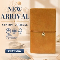Carnet de voyage personnalisé A6 en cuir PU lisse avec sangle élastique, pendentif métallique, style vintage, journal ligné imprimé