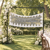 Bannière d'arche de mariage en dentelle, panneau de bienvenue personnalisé pour mariage, ruban et nœud pour l'entrée de la cérémonie, la réception et la décoration de fête